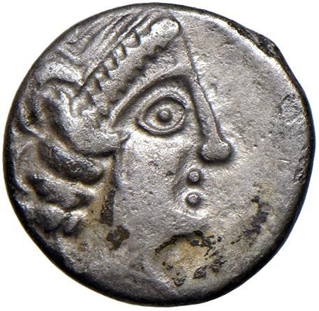 Ancient coins CELTI Norditalien Insubri Drachme D/ Frauenkopf nach links und R/ &hellip;
