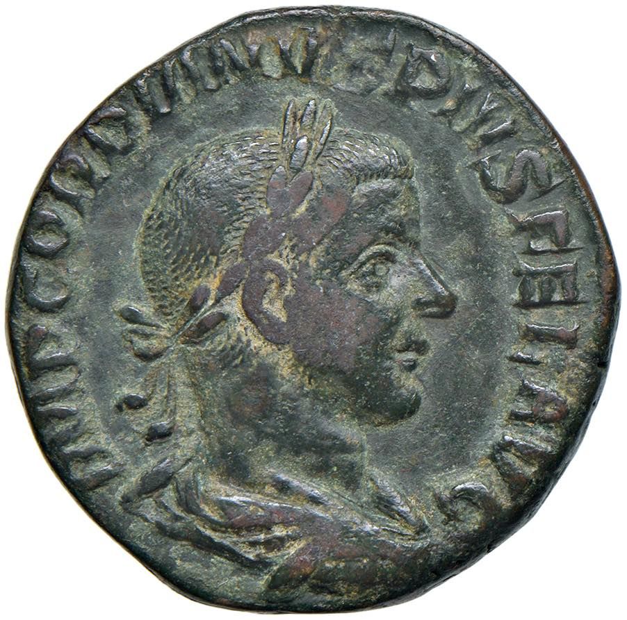 Ancient coins Jordan III (238 und 244) Sesterz - C. 122 CU (g 22,05) BB+