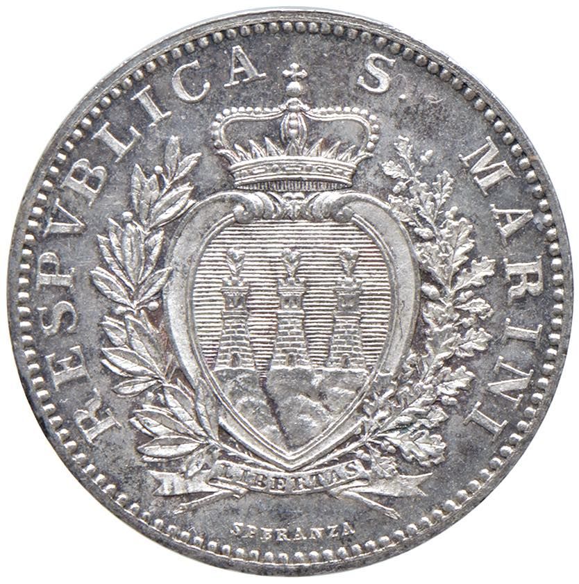Foreign coins SAN MARINO Monnaie ancienne (1864-1938) 2 Lires 1898 - Gig. 25 AG &hellip;