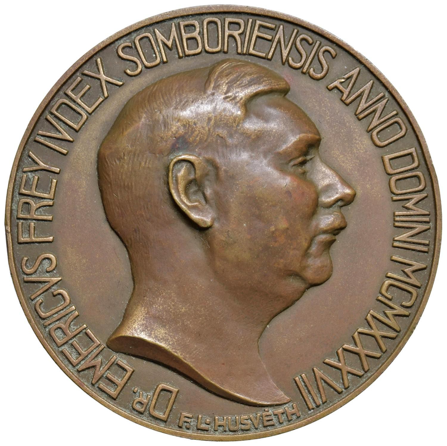 Medals SERBIA Emeric Frey 1937 学者纪念章 - 作品：F.L. Husveth AE (g 160.00 - Ø 71 mm) S&hellip;