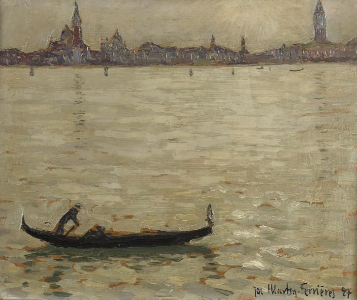 JACQUES MARTIN-FERRIERES 1893-1972 (French) * Gondola in Venice, 1927
oil on pan&hellip;
