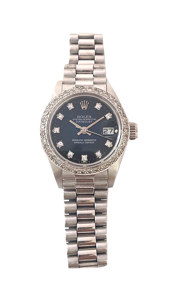 Null ROLEX DATEJUST,. Reloj de pulsera para señora en oro blanco de 18 quilates &hellip;