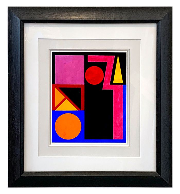Null Auguste HERBIN (1882 - 1960) Composition titled Six - 1950 Gouache on paper&hellip;