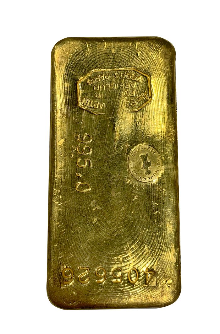 Null Goldbarren Nr. 405626 Bruttogewicht 1004,1 grs und 995 grs Gold