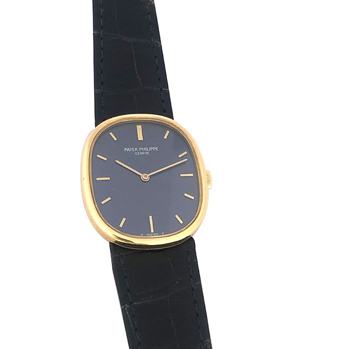 Null PATEK PHILIPPE, Armbanduhr Modell oEllipseo aus 18 K Gold (750/°°), blaues &hellip;