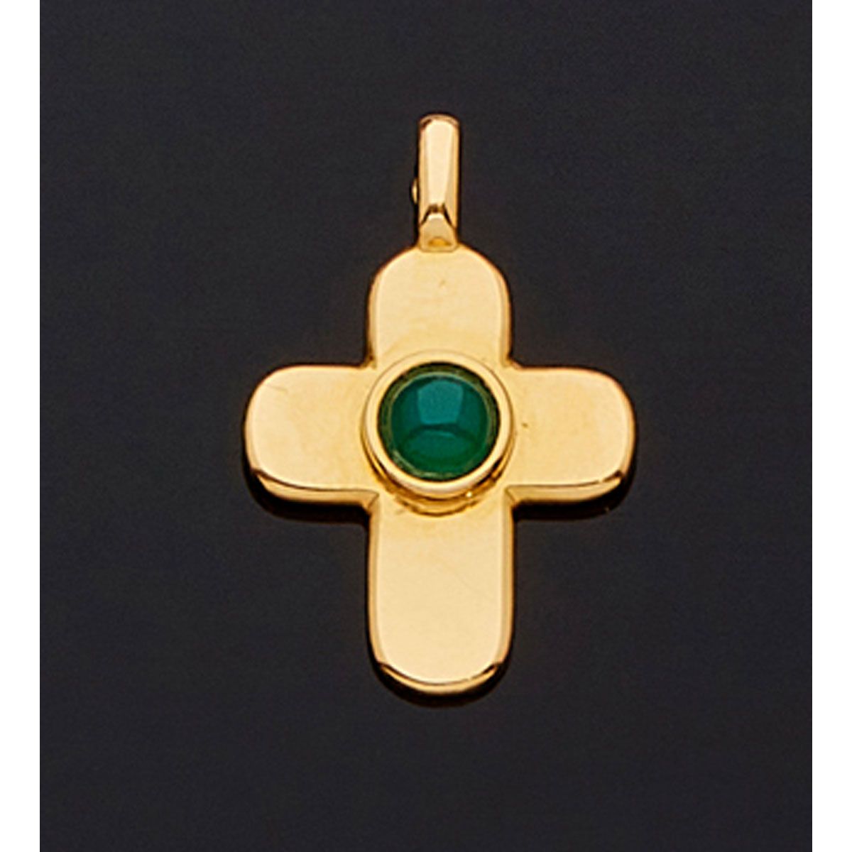 Null VAN CLEEF & ARPELS. 

Cross in 18K yellow gold, set with a chalcedony caboc&hellip;