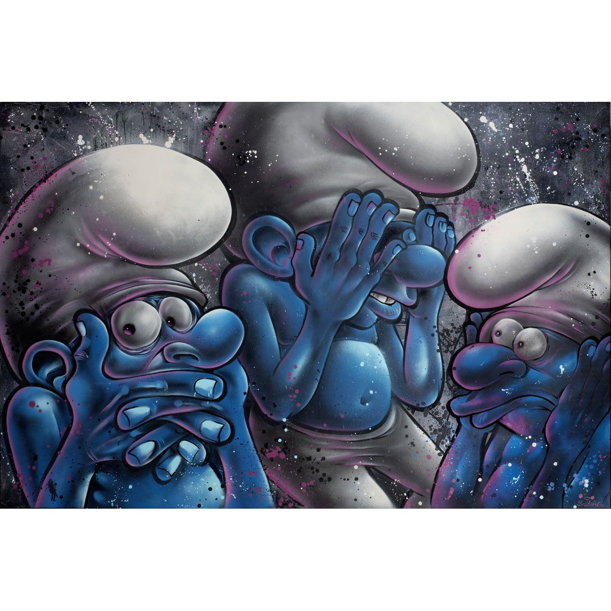 Null BERTHET ONE, French, born in 1976

The Smurfs, no date

Aerosol can

Signed&hellip;