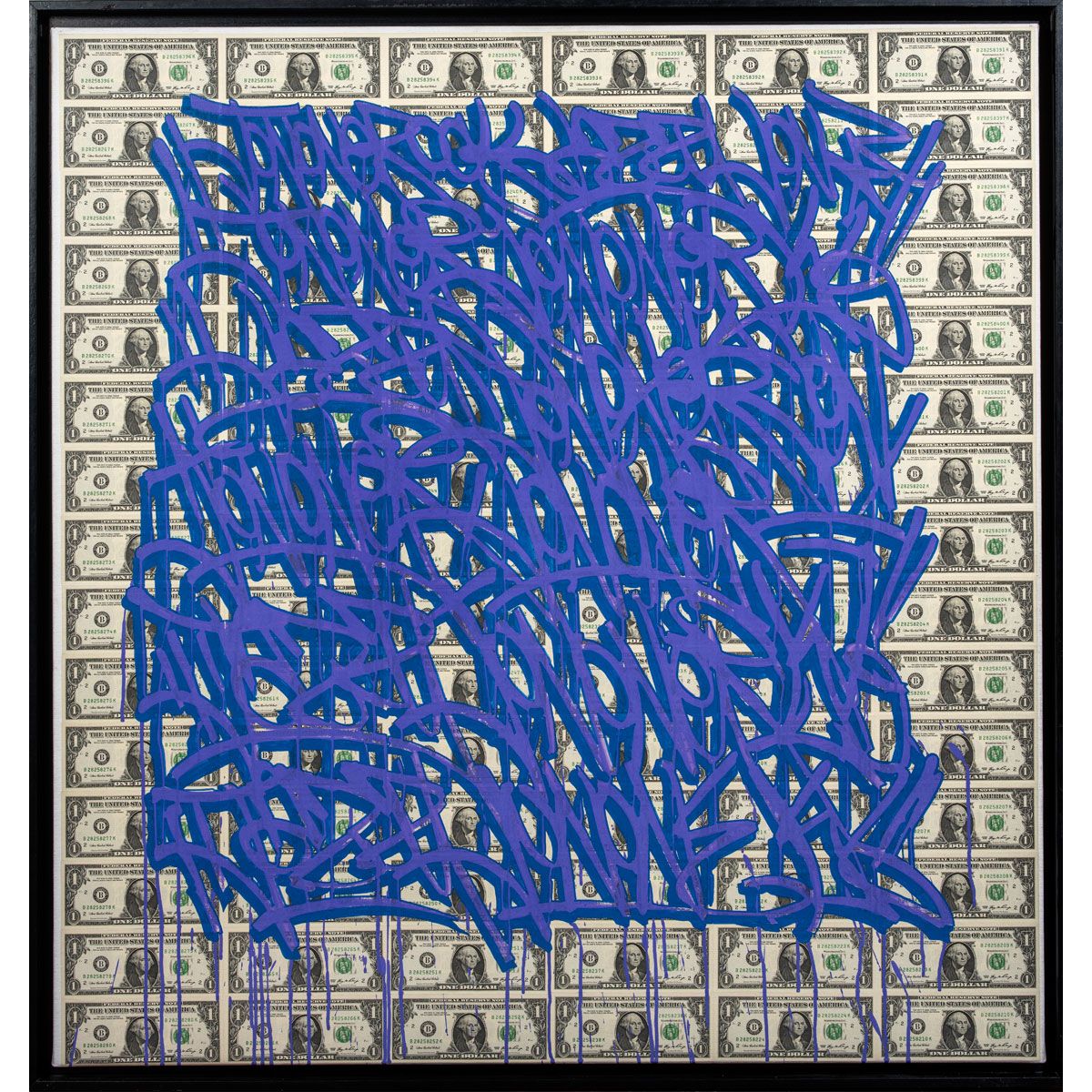 Null 约翰-佩雷洛（JONONE），美国人，生于1963年

我比金钱更有价值, 2009

丙烯酸和拼贴画布上的1美元钞票

100.5 x 95.5厘米&hellip;