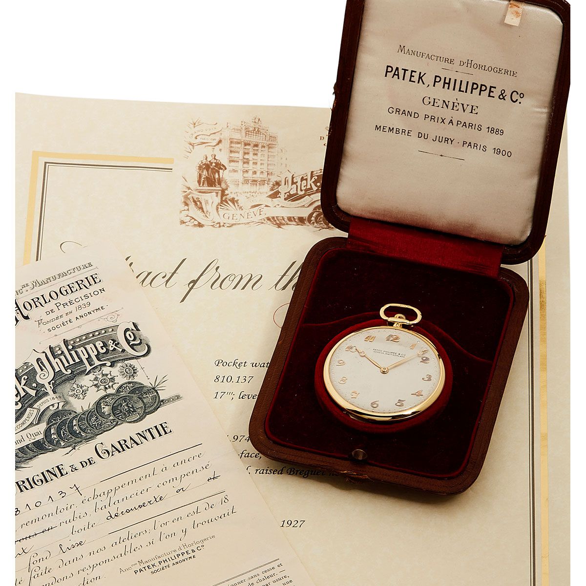 Null Patek Philippe, Open-face, No. 4119xx, made in 1924 and original warranty d&hellip;