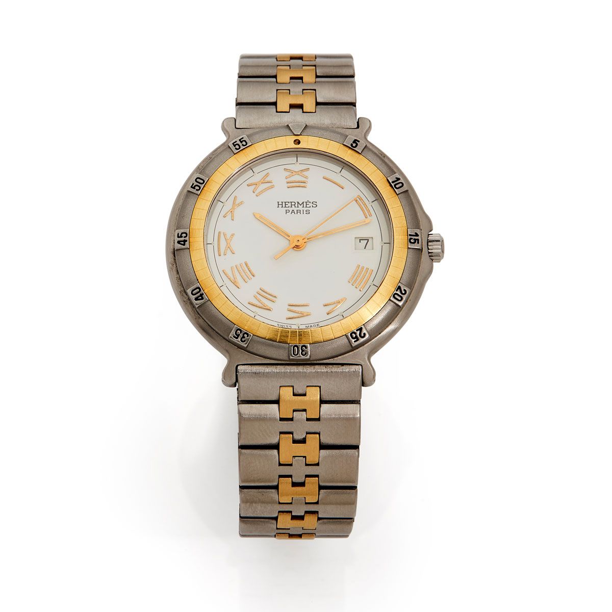 Null Hermès Nr. 251339, um 2000


Eine Damenuhr aus Stahl und vergoldetem Stahl &hellip;