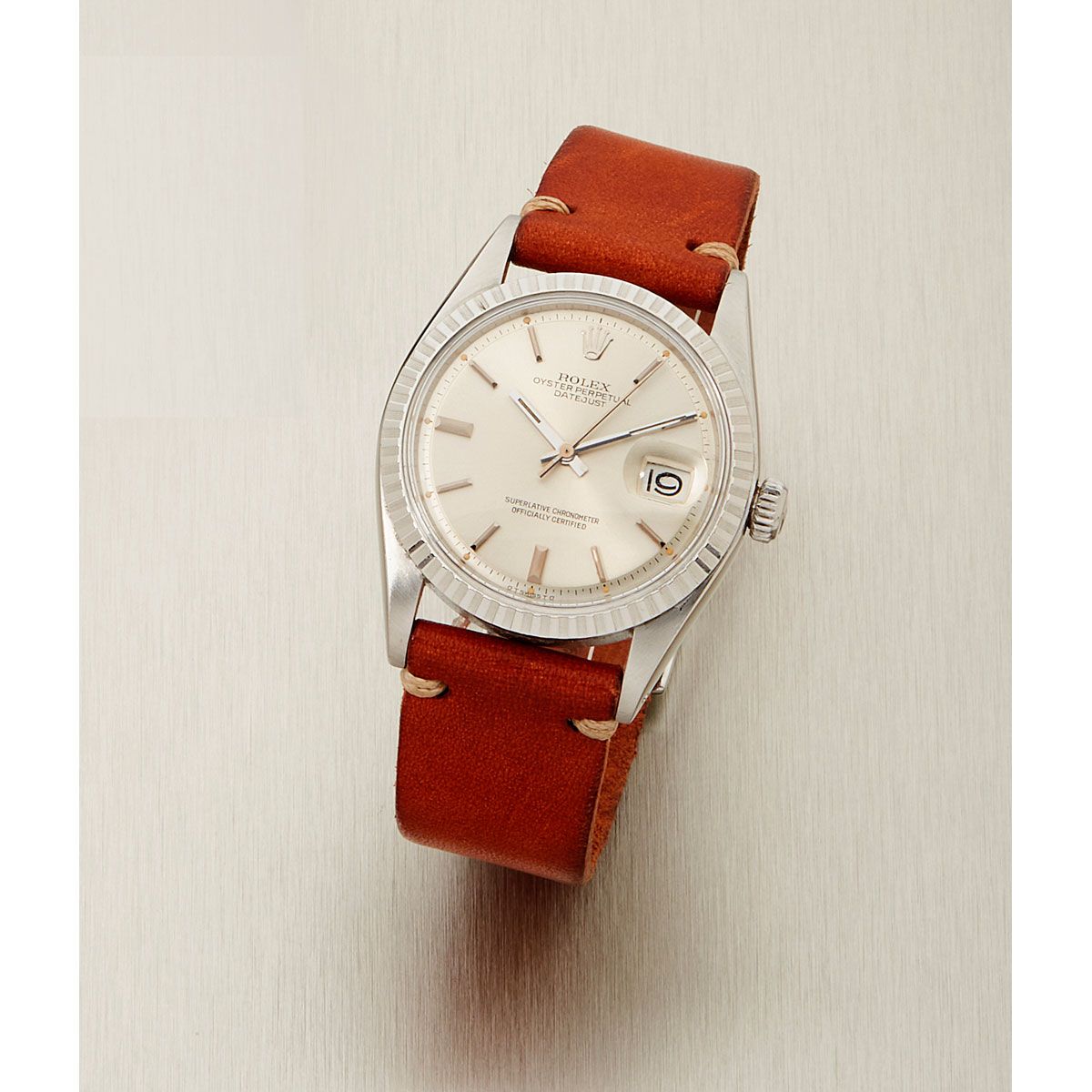 Null 劳力士，Datejust，Ref.1601，No.3547xxx，约1973年。

一款漂亮的钢制手表，有凹槽的表圈，美丽的辐射银色表盘，应用指标，夜&hellip;