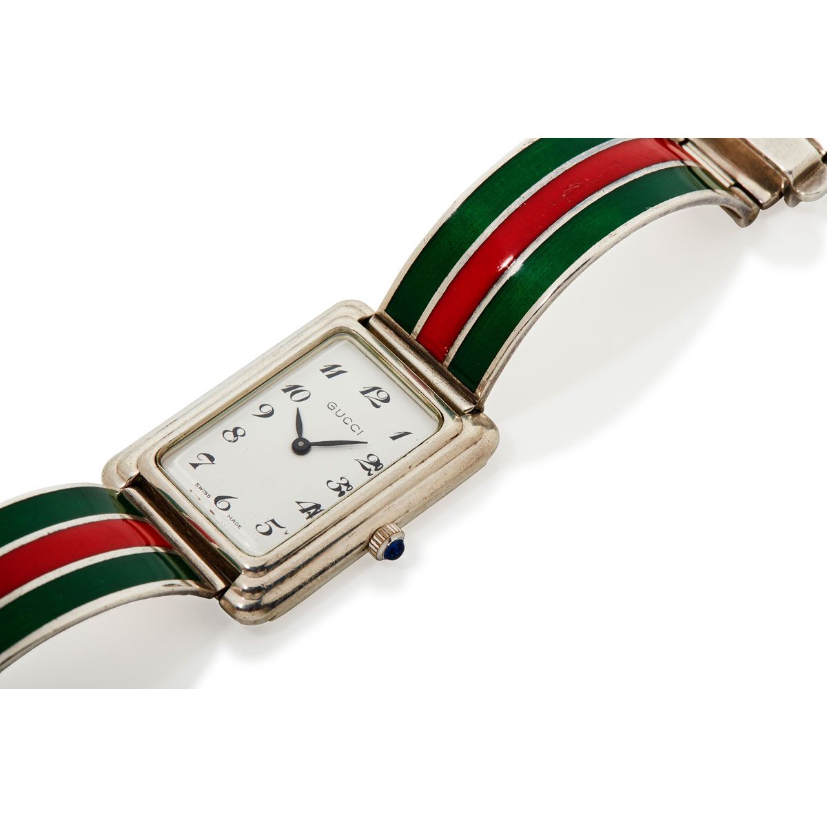 Null Gucci, n° 1024, vers 1970.

Une très belle montre rectangulaire en argent, &hellip;