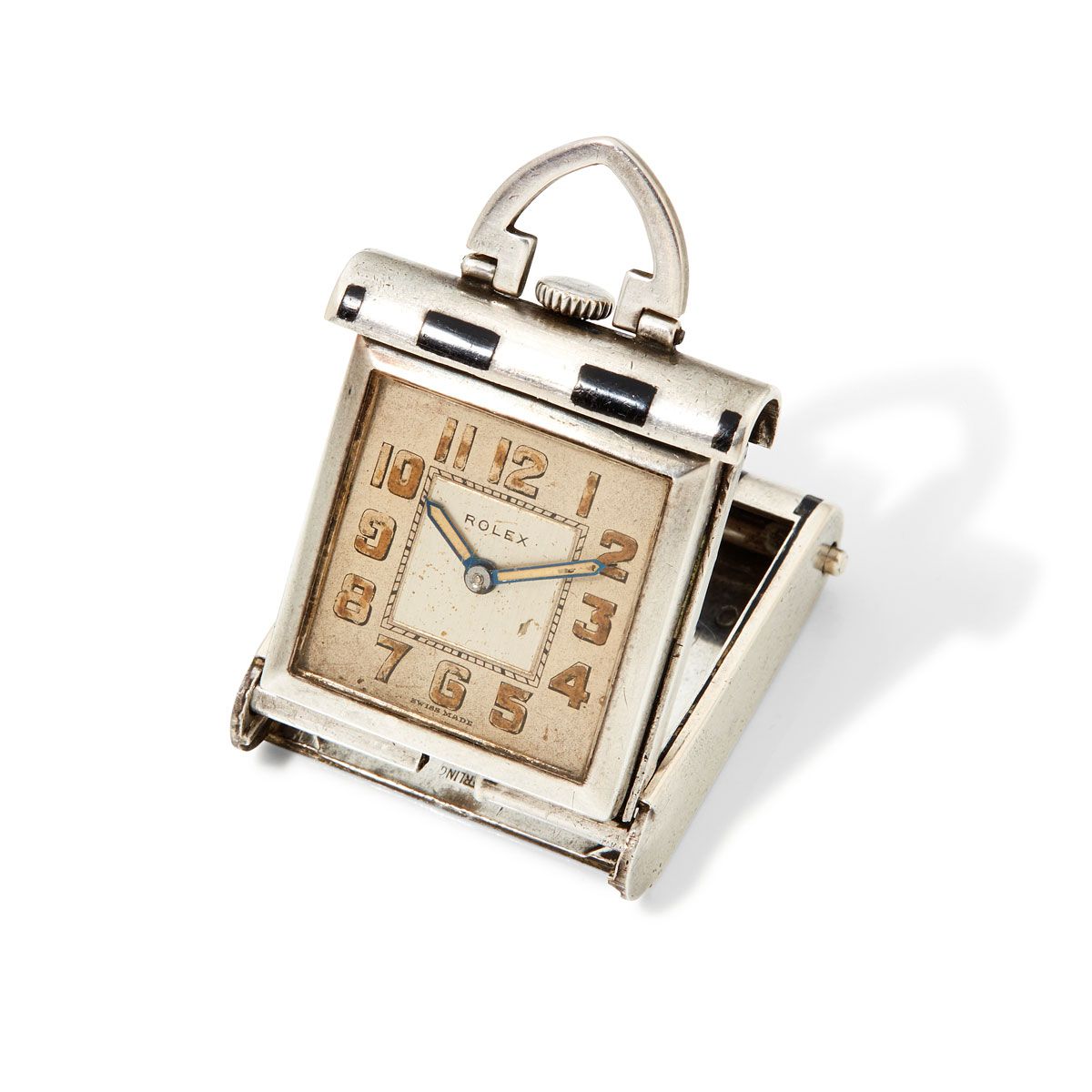 Null Rolex, No. 67870, circa 1930.

A rare Art Deco silver bedside clock with en&hellip;