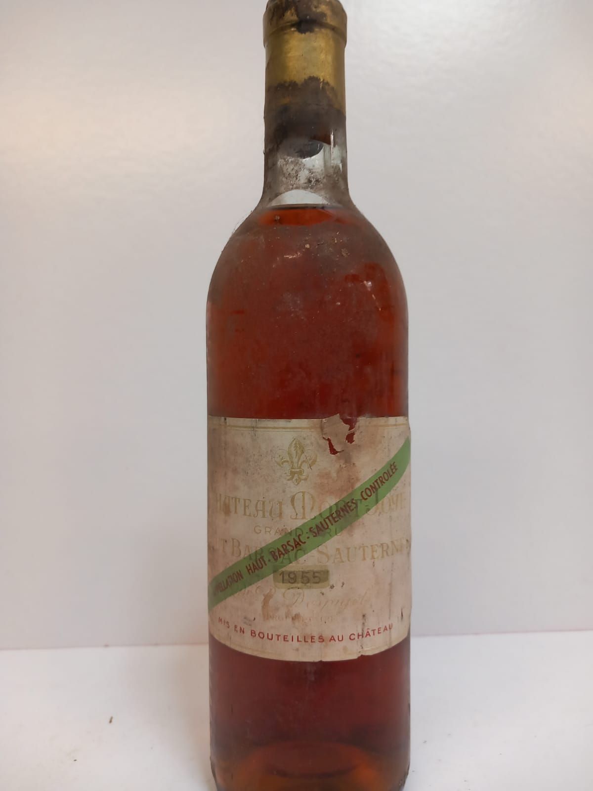 Null 1 Haut Barsac sauternes 1955 Château Mony Joye niveau bon, bouteille sale é&hellip;