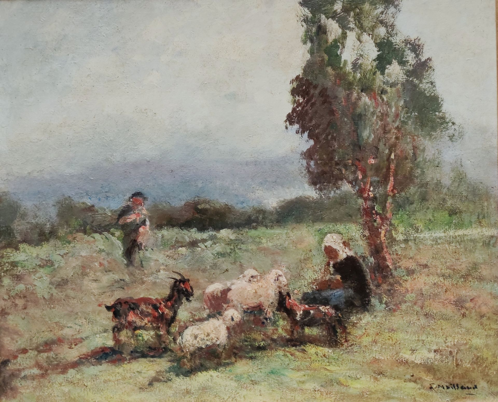 Null Fernand MAILLAUD (1863-1948)

牧羊人和他的羊群

布面油画，右下角有签名

54 x 65 厘米