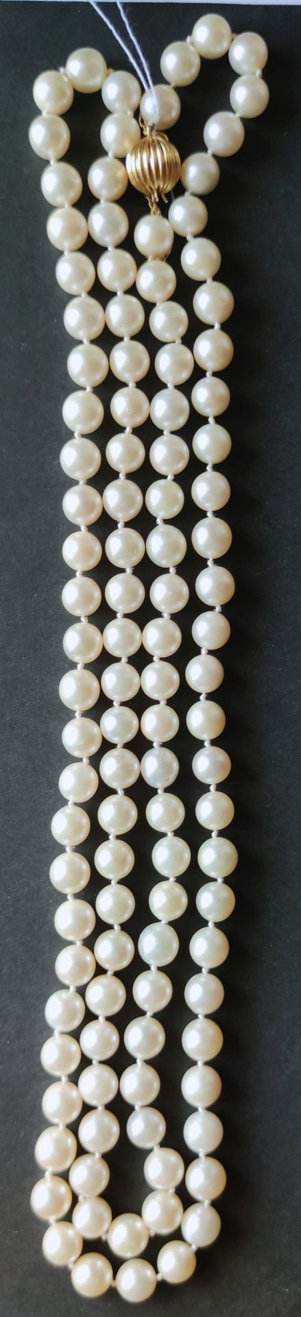 Null COLLANA grande di perle coltivate calibrate, chiusura e catena di sicurezza&hellip;