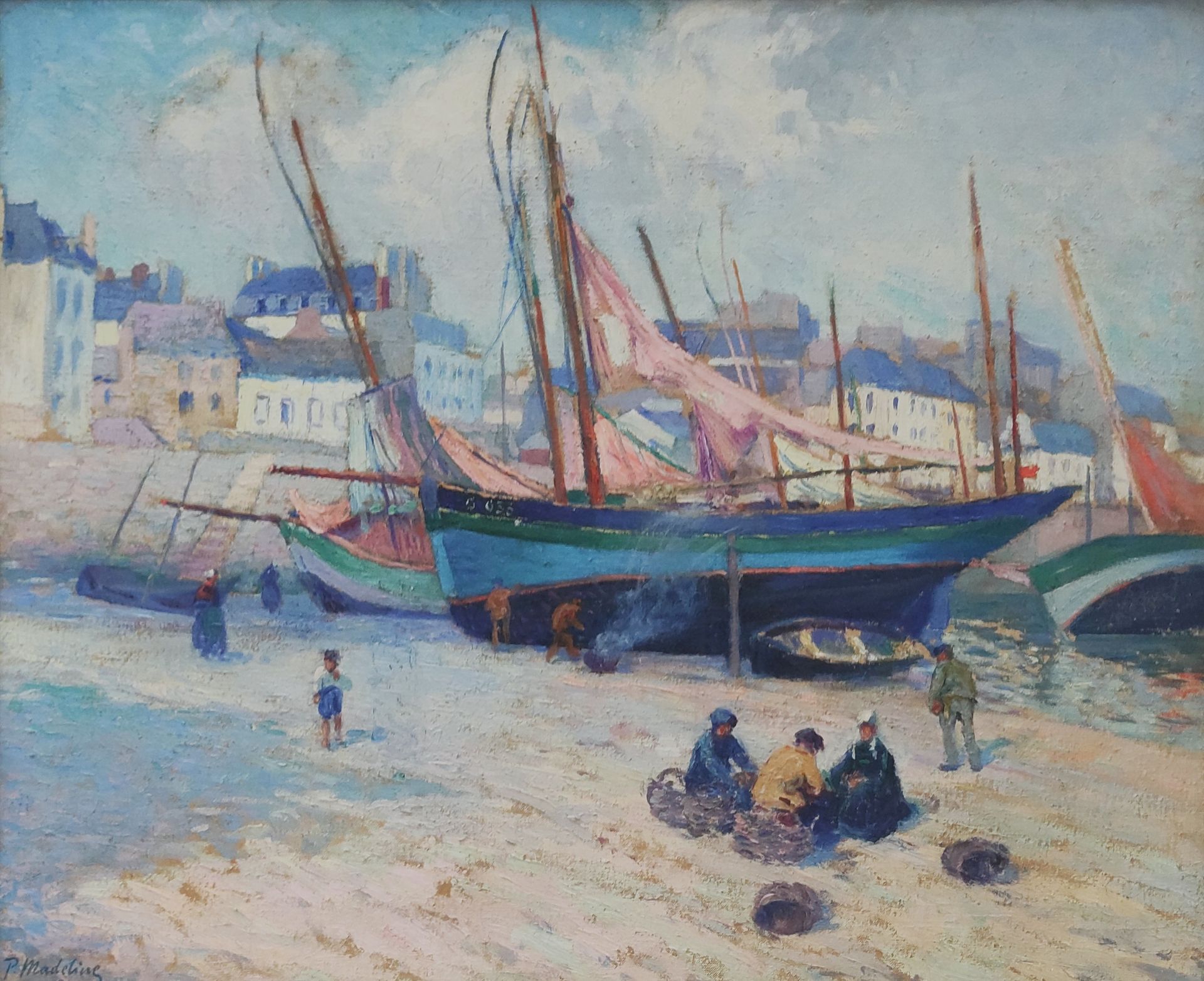 Null 保罗-马德林(1863-1920)

港口的渔船，1908年

布面油画，左下角有签名和日期

54 x 65厘米

(画布背面有一小块修复的痕迹)