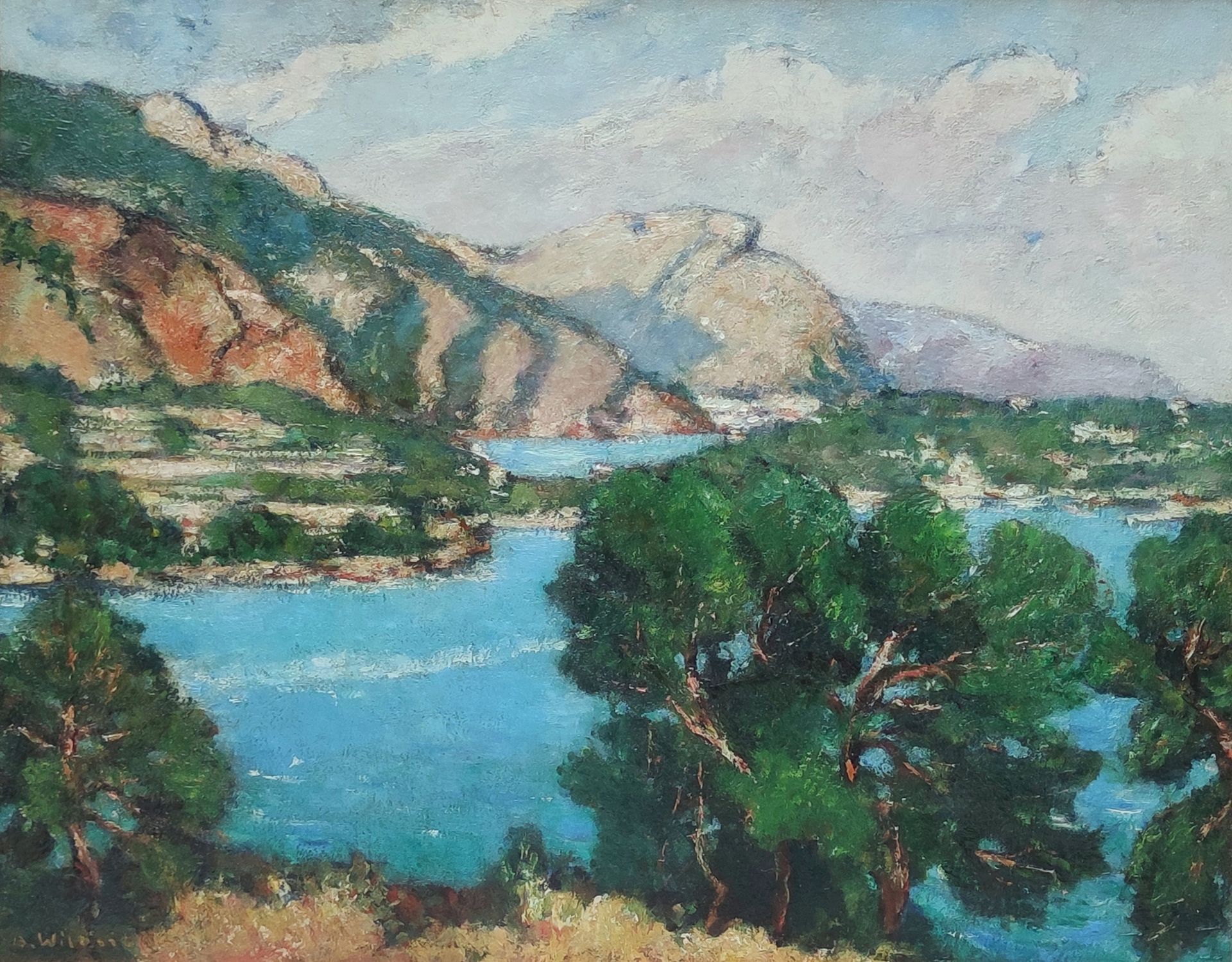 Null André WILDER (1871-1965) 

Baie de Villefranche sur Mer 

Huile sur toile s&hellip;