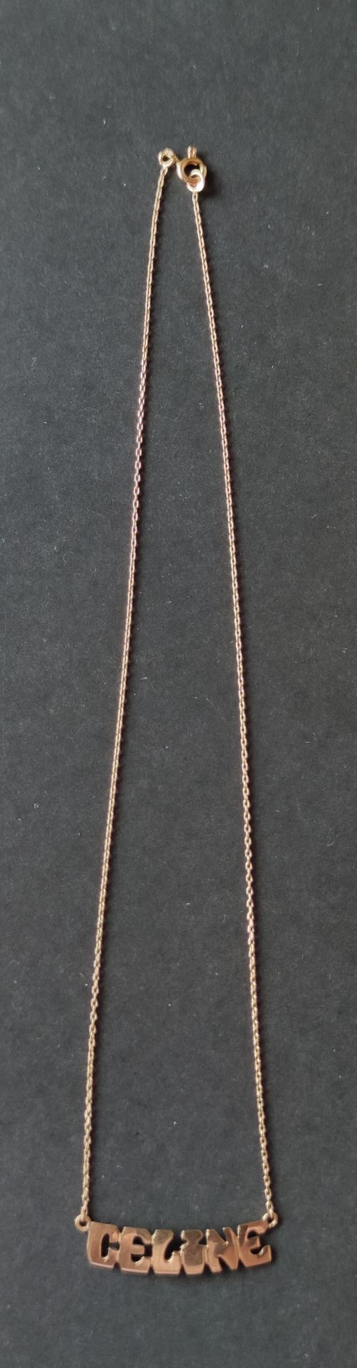 Null SMALL "celine" NECKLACE in yellow gold Weight : 2.7 g