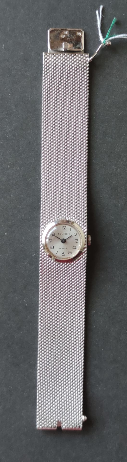 Null Reloj de pulsera para señora en oro blanco 750°/00, caja y brazalete con ma&hellip;