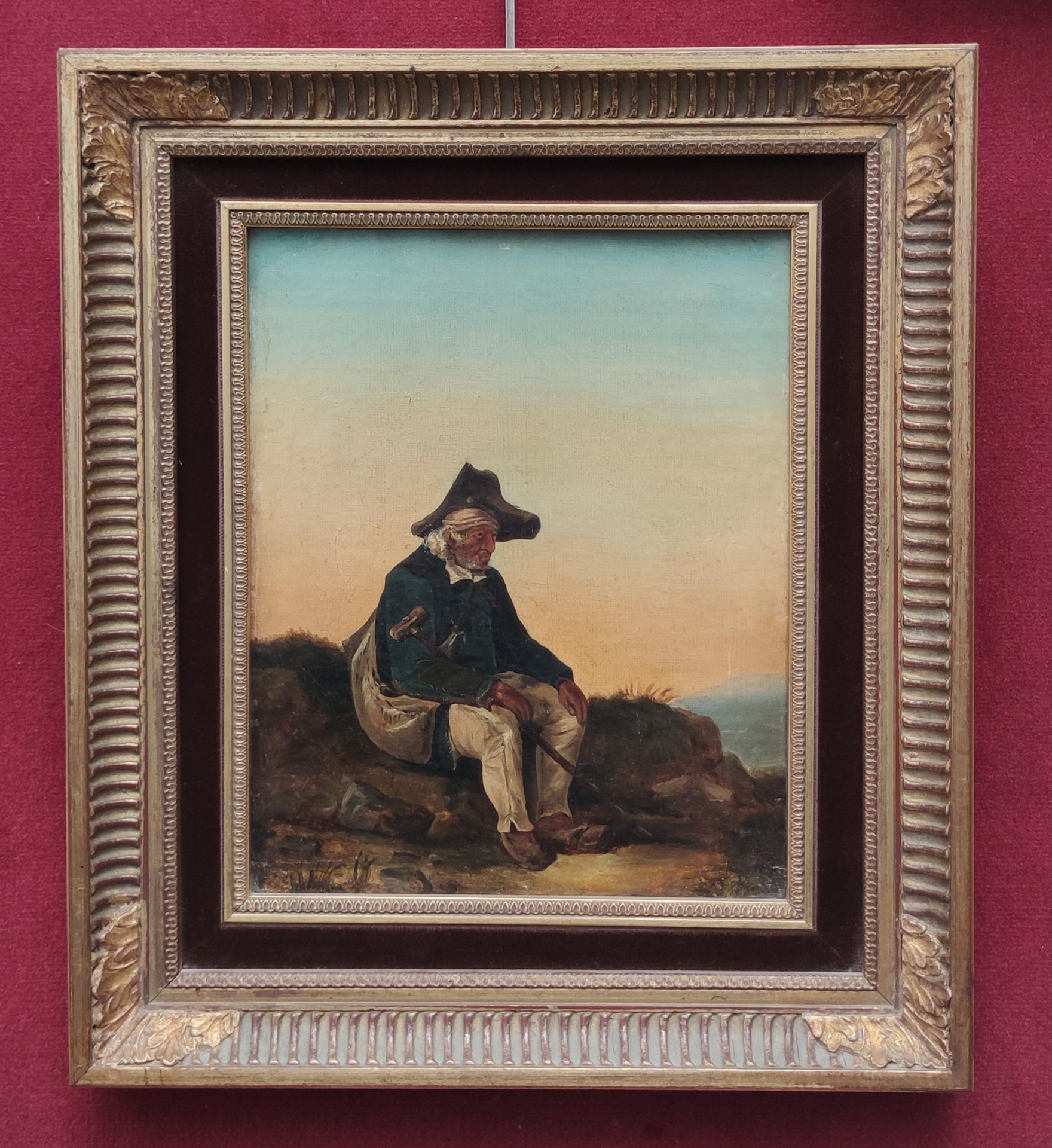 Null ECOLE FRANCAISE DU XIXème siècle 

Vieillard pensif assis sur un rocher 

H&hellip;