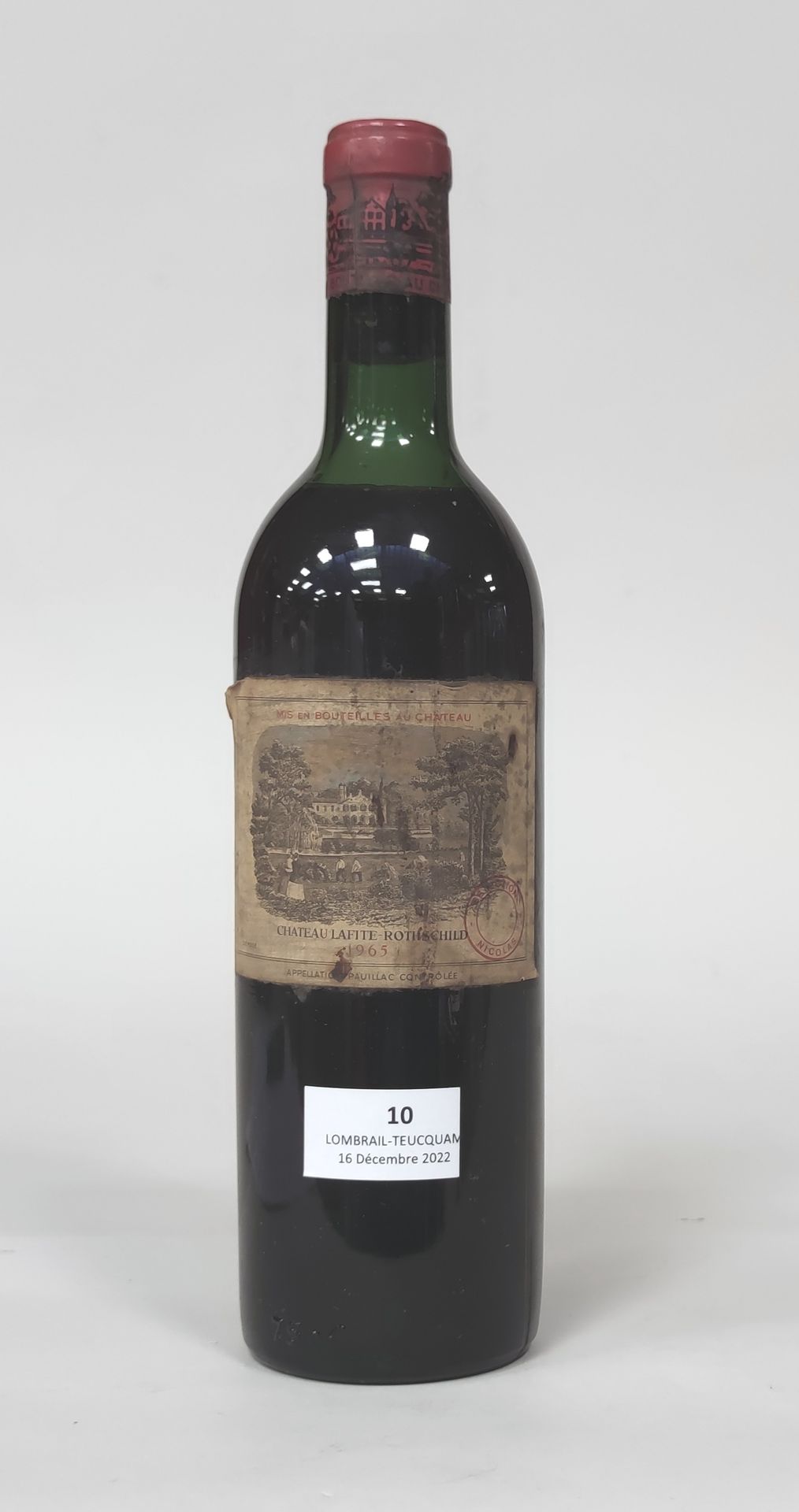 Null 1 Botella CHT LAFITE ROTHSCHILDd 1965 (etiqueta en el hombro descolorida y &hellip;