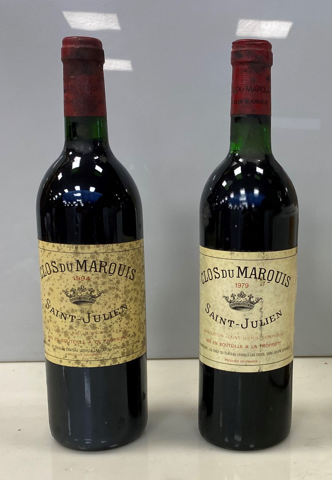 Null 2 BOUT CLOS DU MARQUIS 1994 (NTLB, stained labels)