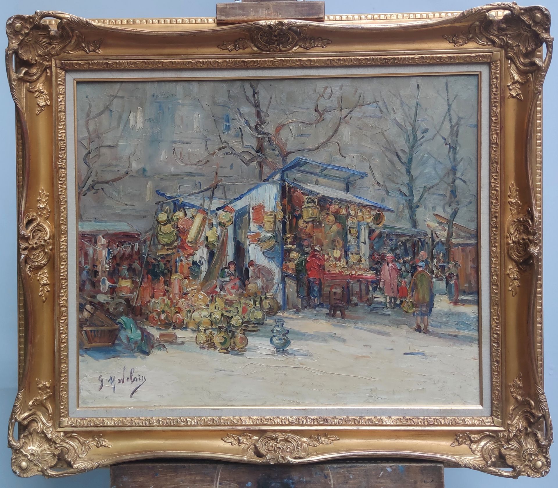 Null 
Gustave MADELAIN (1867-1944)

Schrottmarkt in Paris

Öl auf Leinwand, unte&hellip;