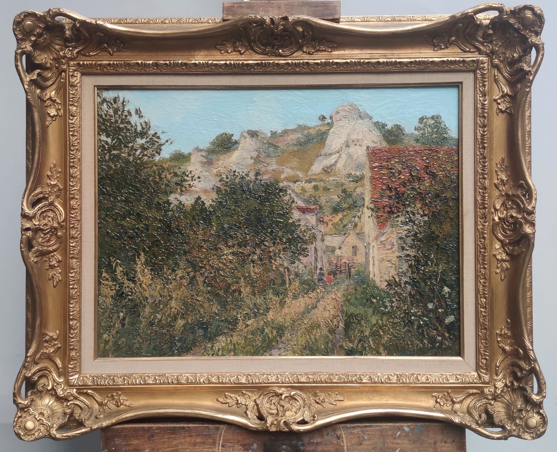Null 
Eugène DELESTRE (1862-1919)

Blick auf Chantemesle

Öl auf Leinwand, unten&hellip;