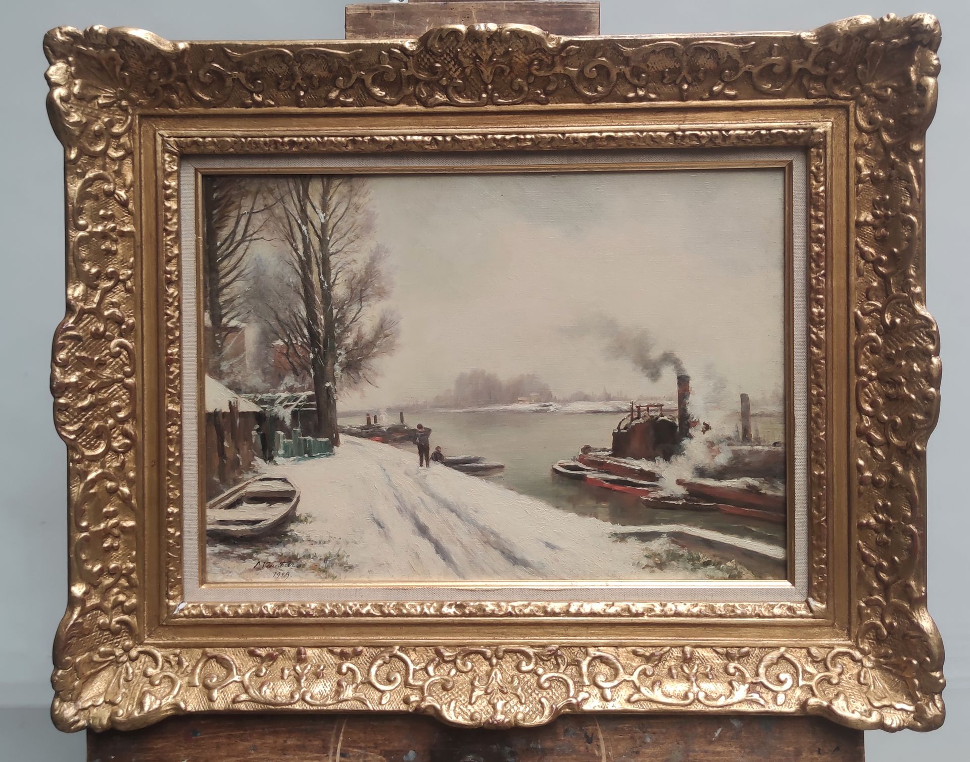 Null 
Pierre Louis Léger VAUTHIER (1845-1916)

Bord de Seine sous la neige, 1909&hellip;