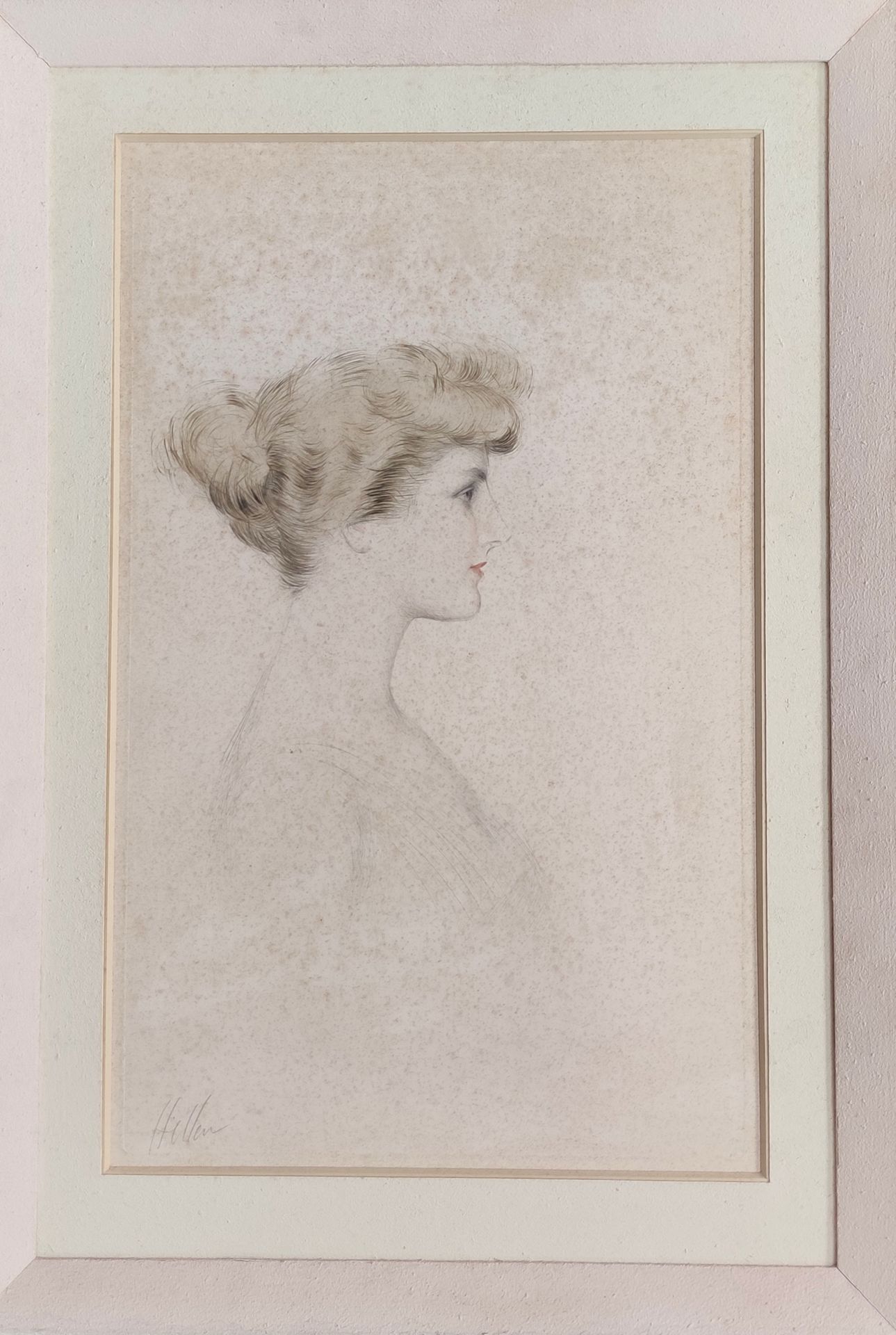 Null 
Paul César HELLEU (1859-1927)

Mujer joven de perfil a la derecha

Aguafue&hellip;