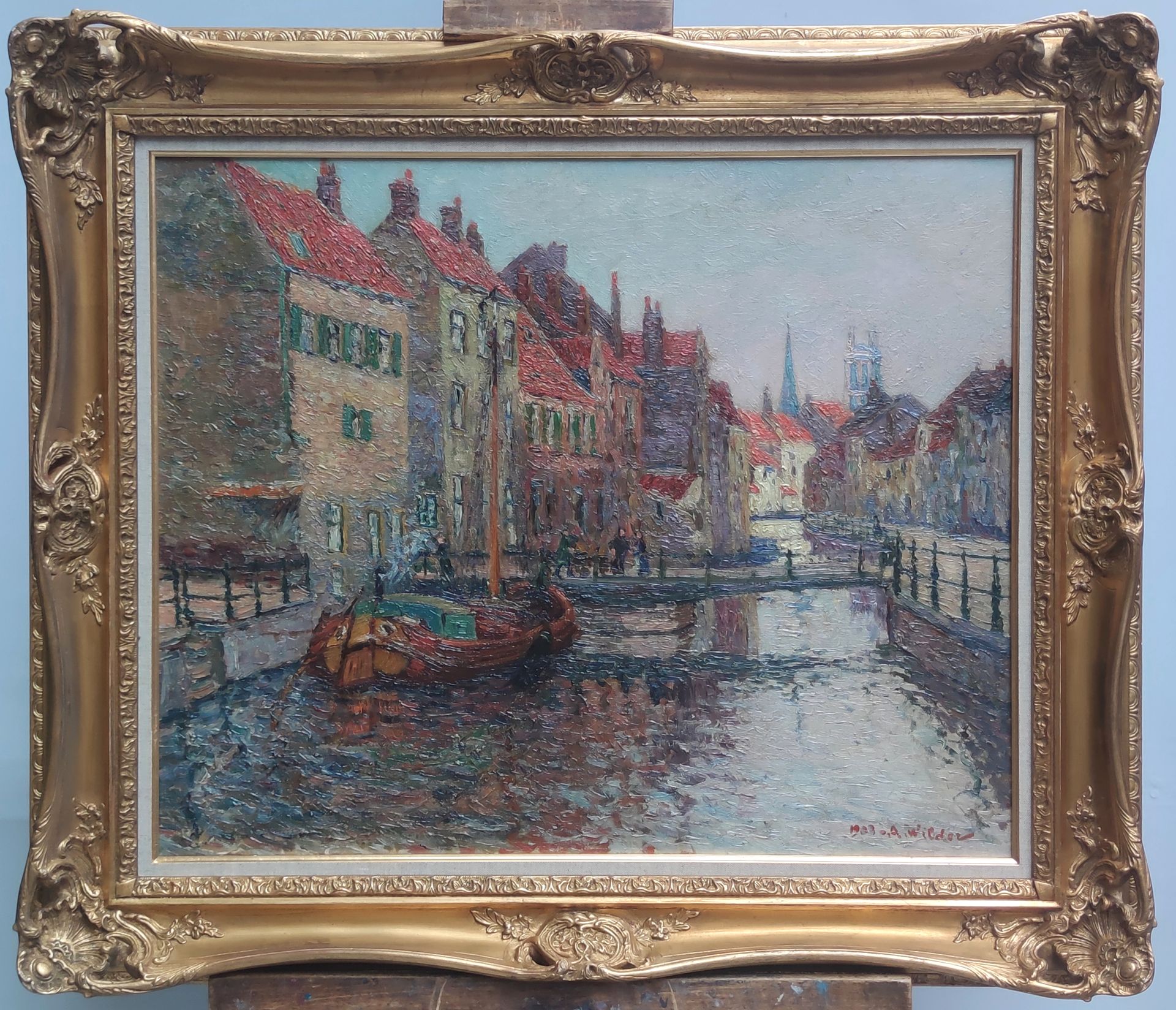 Null 
André WILDER (1871-1965)

Grand Canal in Bruges, 1903

Oil on canvas signe&hellip;