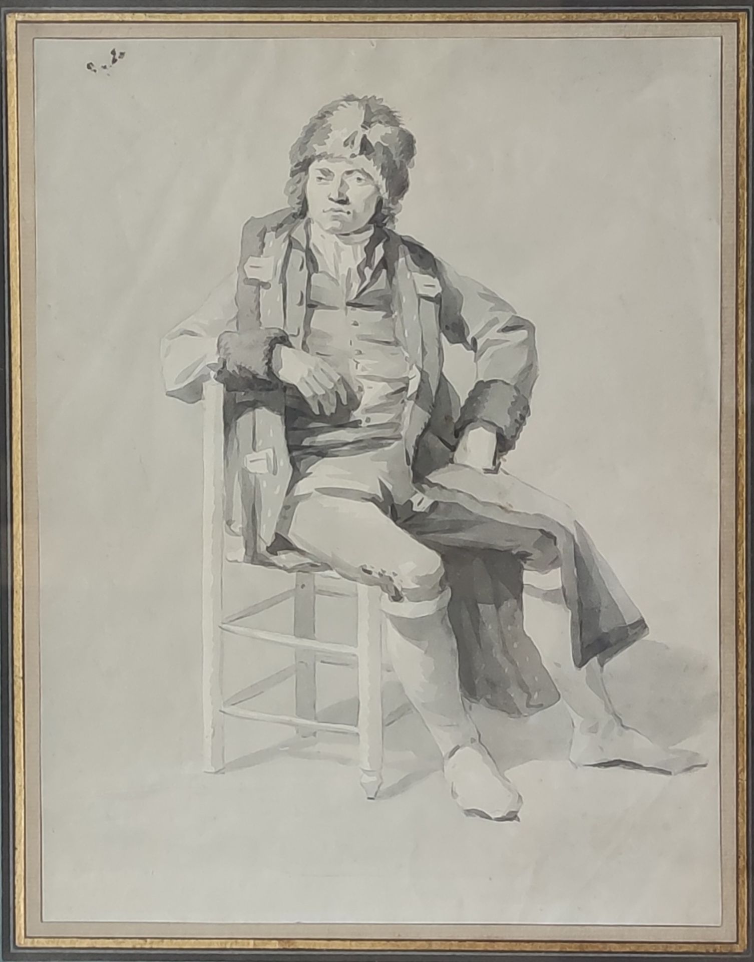Null 
Auguste Xavier LEPRINCE (1799-1826) 归功于

戴毛皮帽的人

印度水墨画，无签名

视线：25 x 19.2 c&hellip;