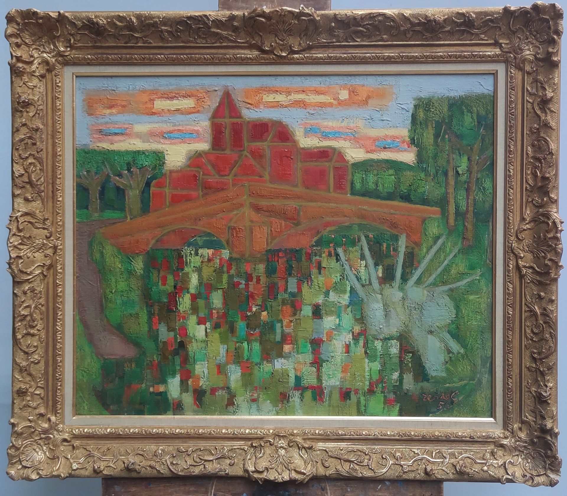 Null 
加布里埃尔-赞德尔（1906-1992）

港口附近的村庄

布面油画，右下角有签名

60 x 73 cm