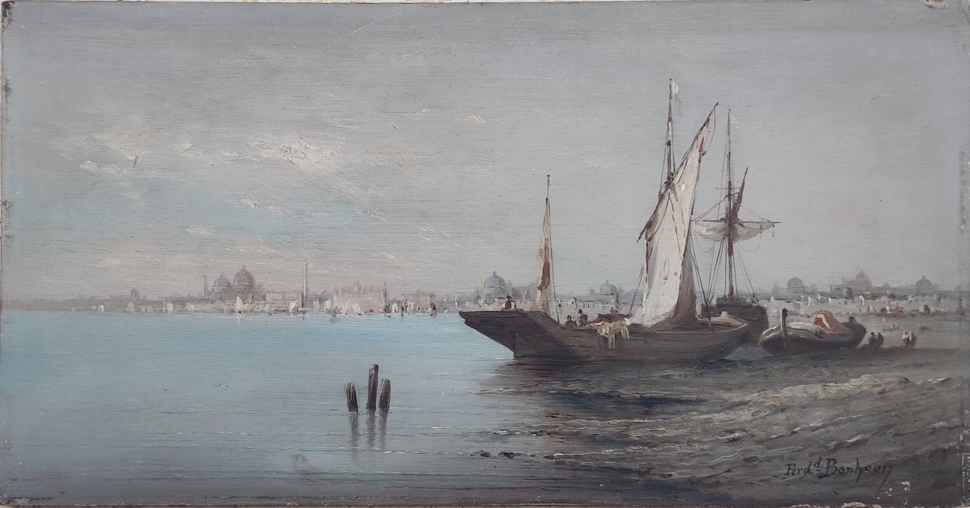 Null 
Ferdinand BONHEUR (1817-1887)

Barques amarrées sur le Bosphore à Istanbul&hellip;