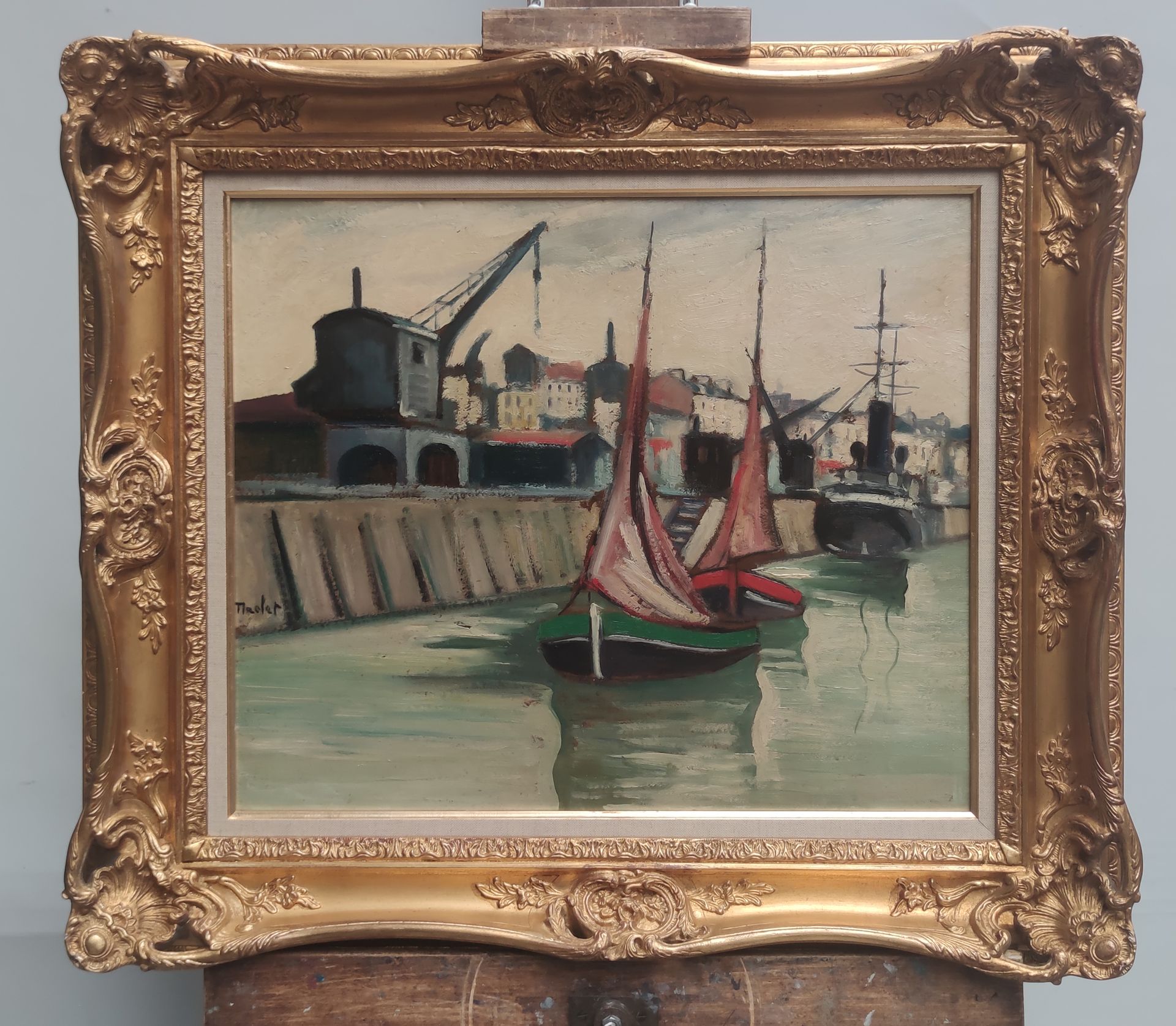Null 
埃利塞-马克莱(1881-1962)

迪耶普港

纸板上的油彩，中间有左签名

46 x 55厘米