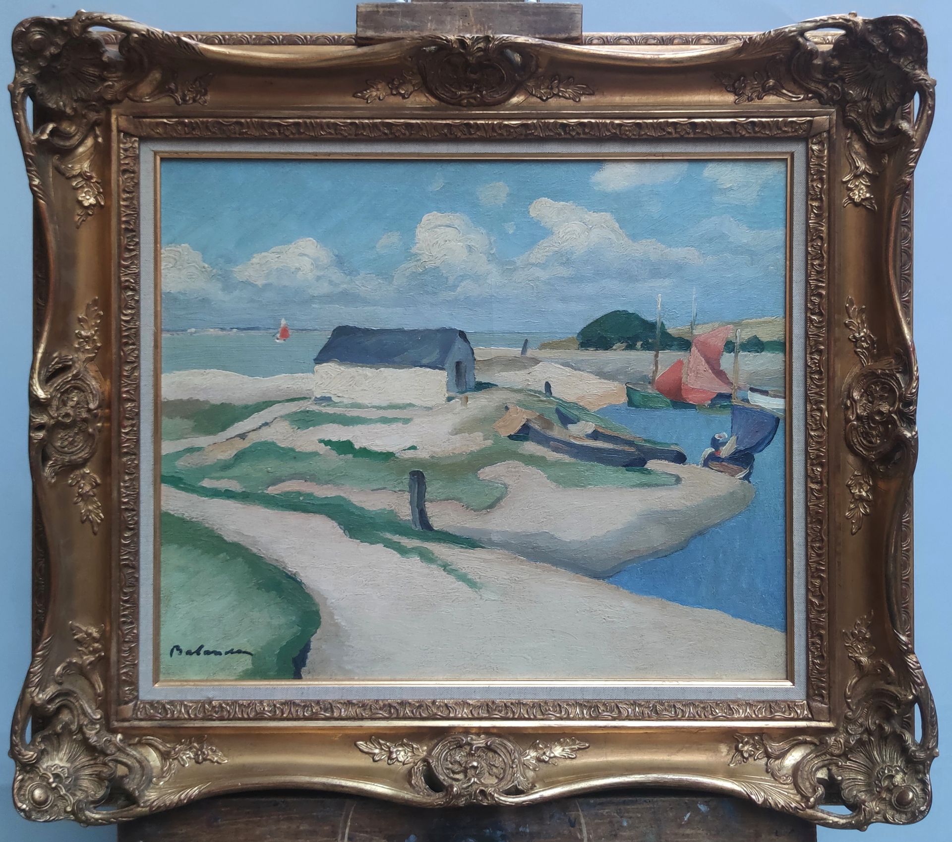 Null 
Gaston BALANDE (1880-1971)

Chaumière au port du plomb en Charente Maritim&hellip;