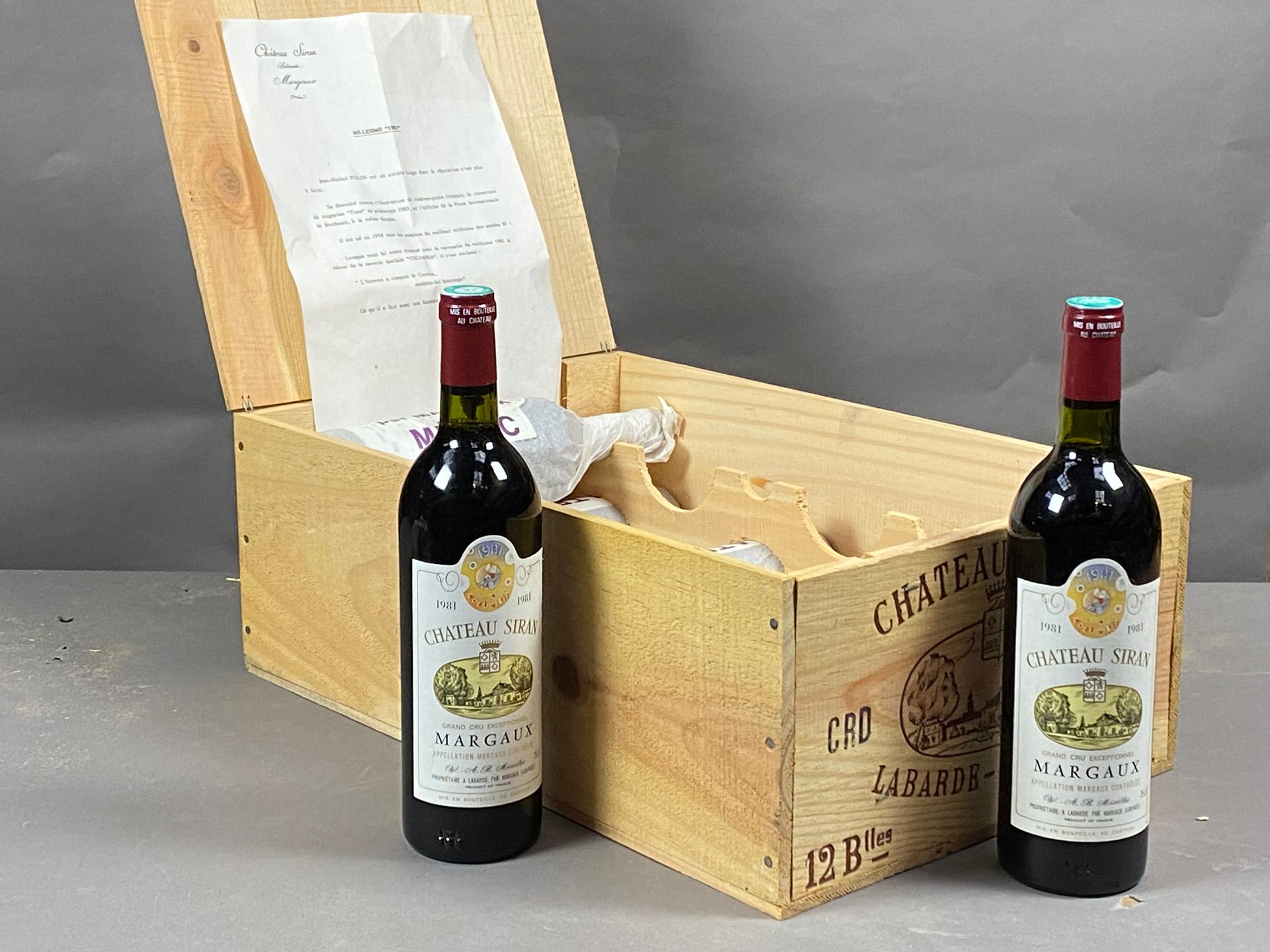 Null 9 bottles Château Siran 1981 C Bo Except Margaux (CB of 12)