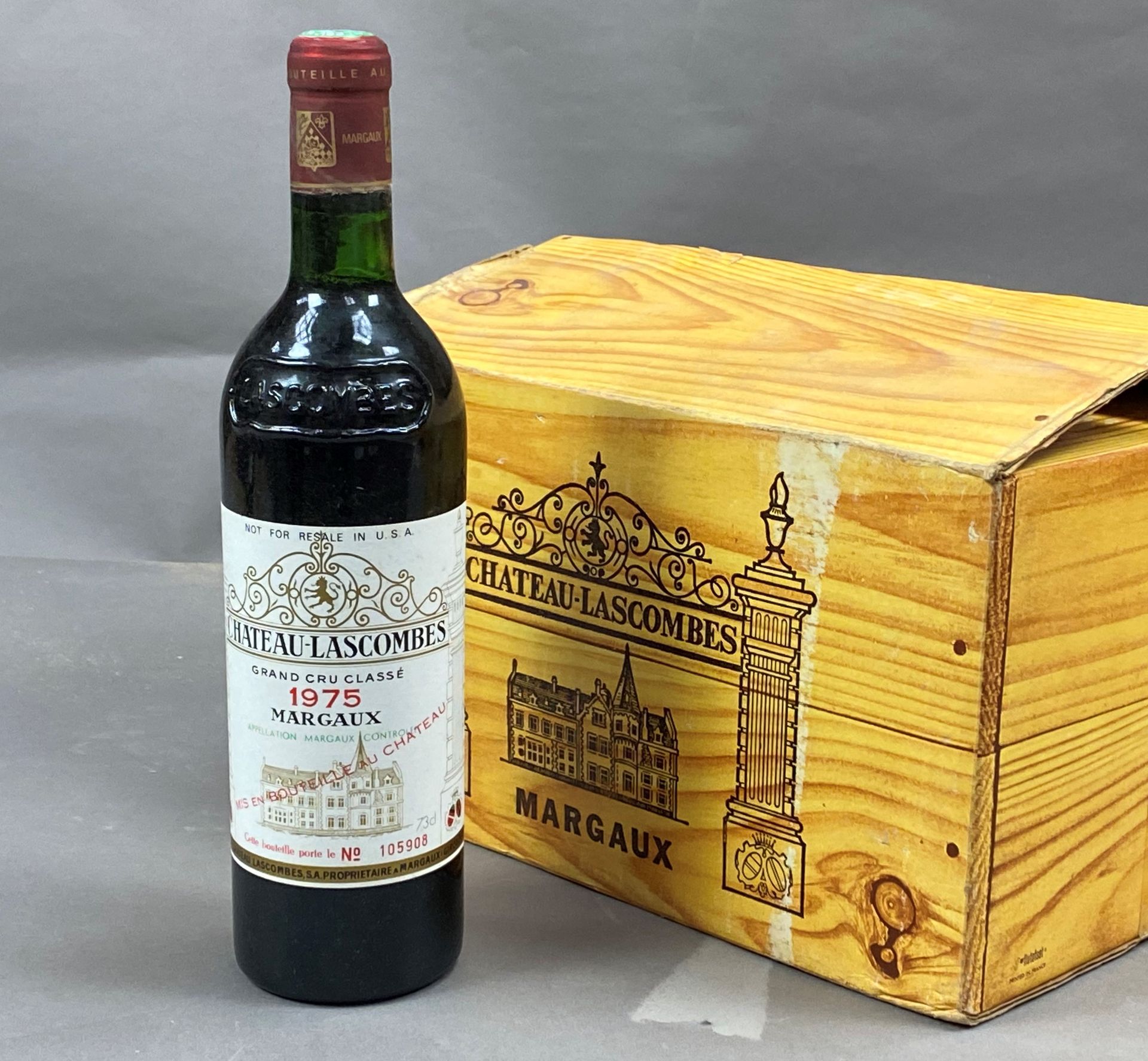 Null 6 bottles Château Lascombes 1975 2nd GCC Margaux CB (BG)