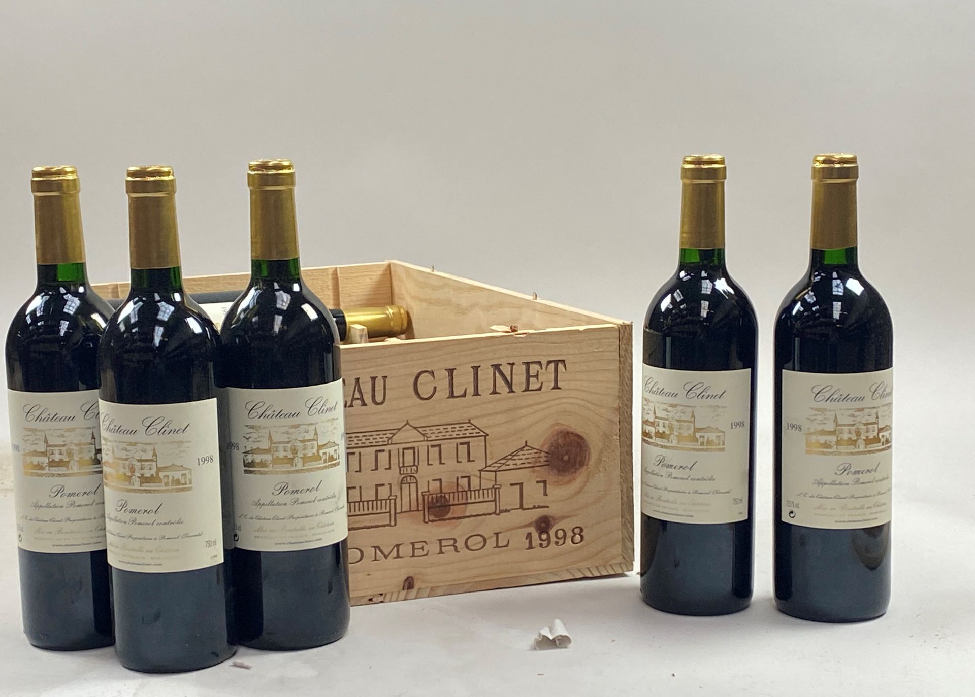 Null 12 botellas Château Clinet 1998 Pomerol CB
