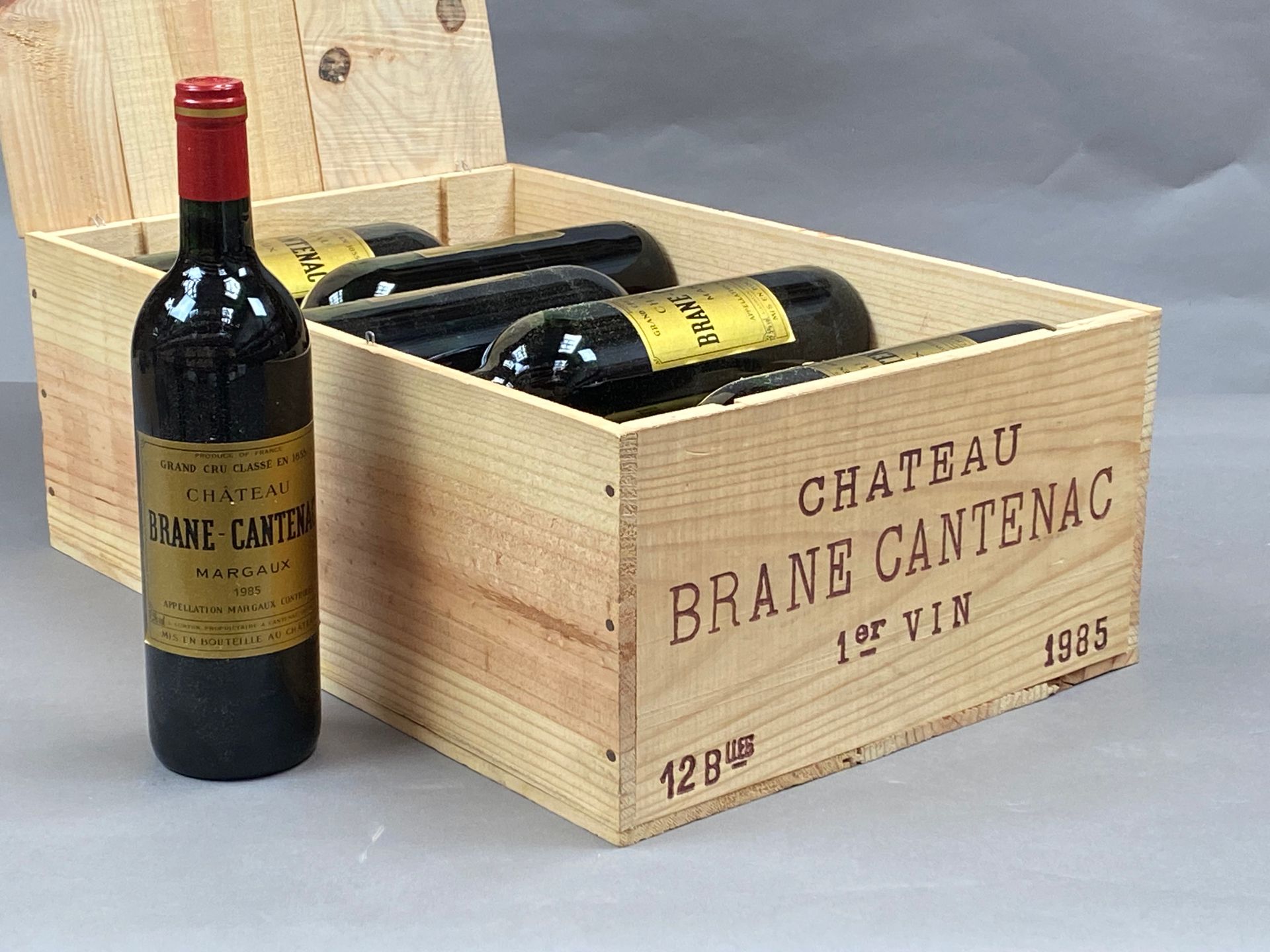 Null 12 bouteilles Château Brane Cantenac 1985 2ème GCC Margaux CB (BG)
