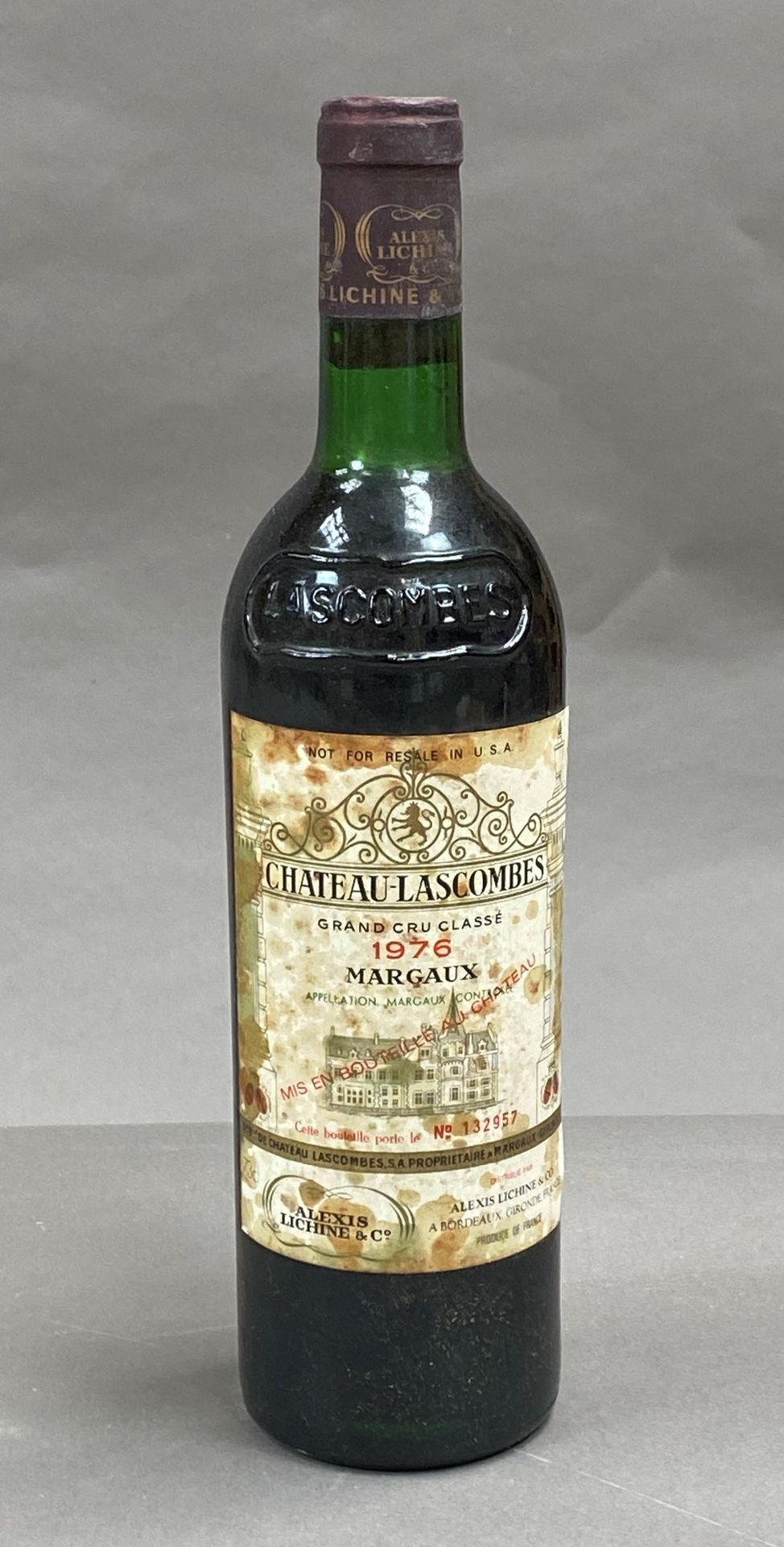 Null 1 bouteilles Château Lascombes 1976 2ème GCC Margaux (NTLB étiq tachées)