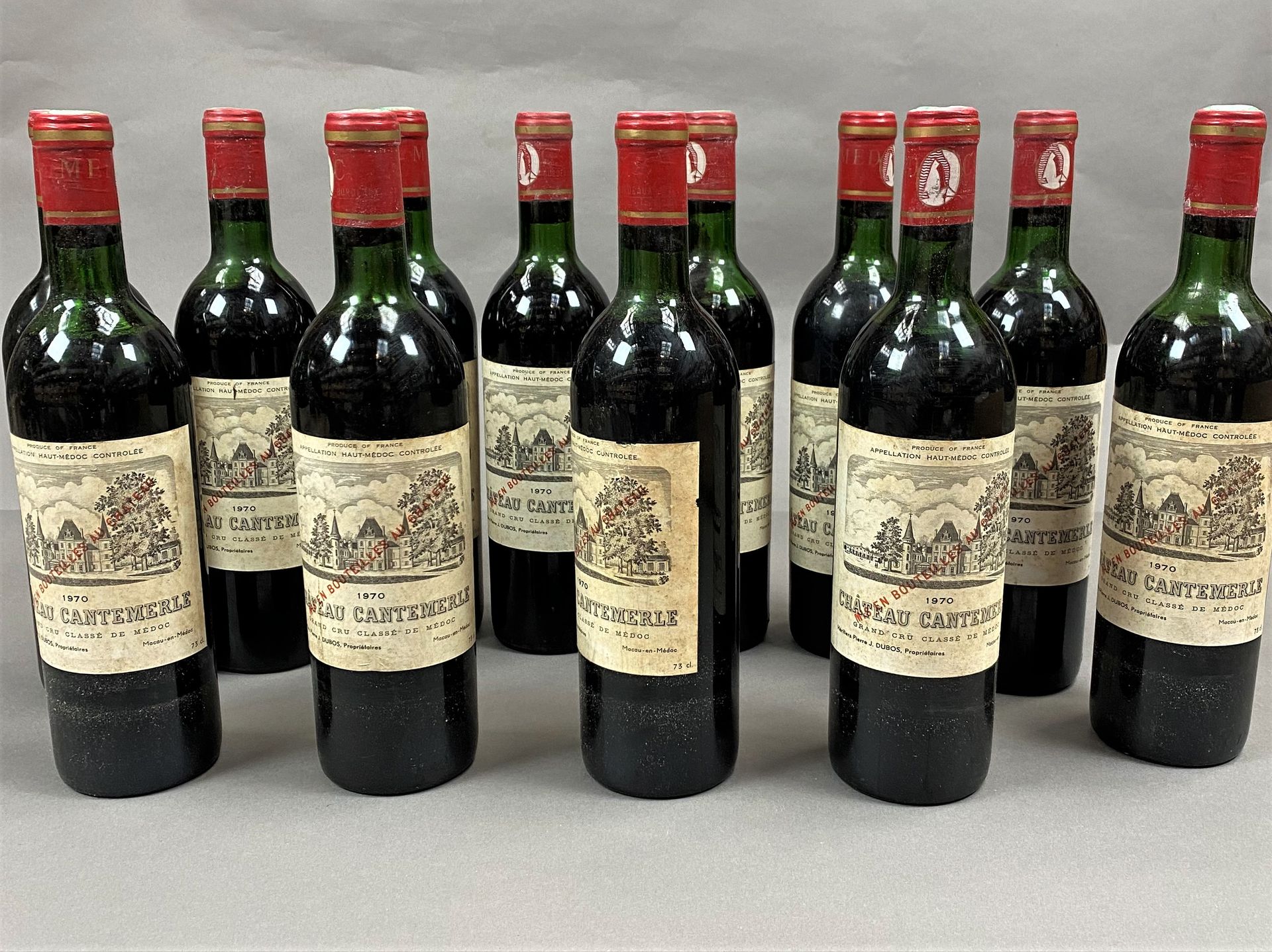 Null 12 botellas Château Cantemerle 1970 5º GCC Haut-Medoc CB (NLB, 3 medio sp, &hellip;