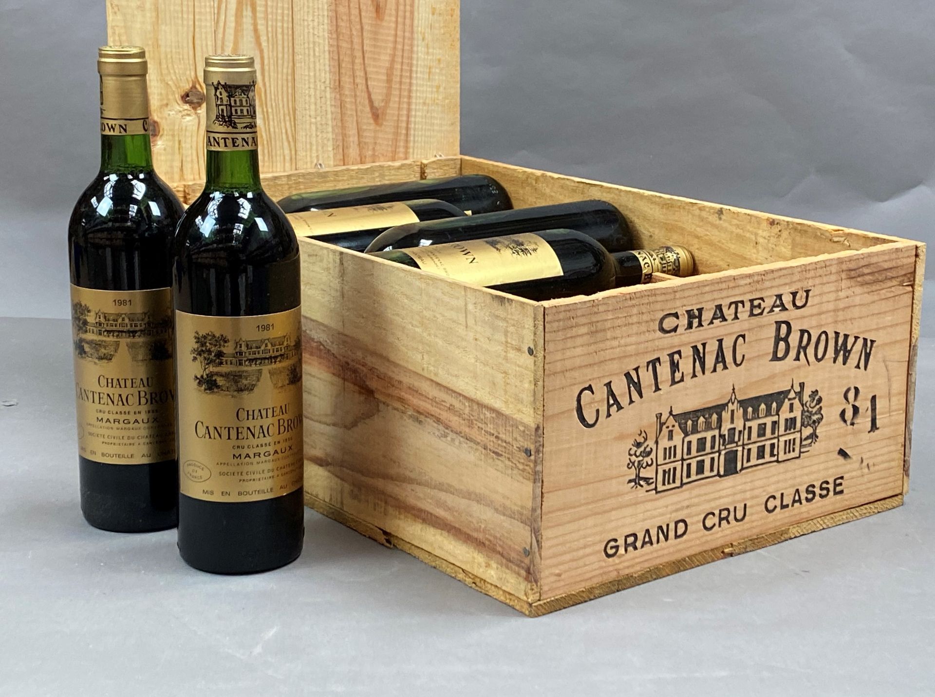 Null 12 bottiglie Château Cantenac Brown 1981 3rd GCC Margaux CB (BG)