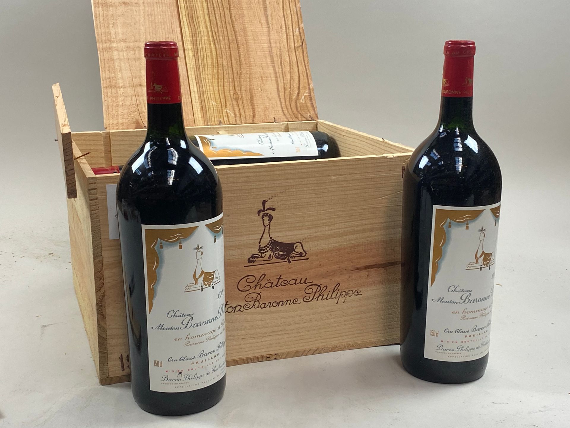 Null 6 magnums Ch Mouton Baronne 1985 5ème GCC Pauillac Dom. Barons de Rothschil&hellip;