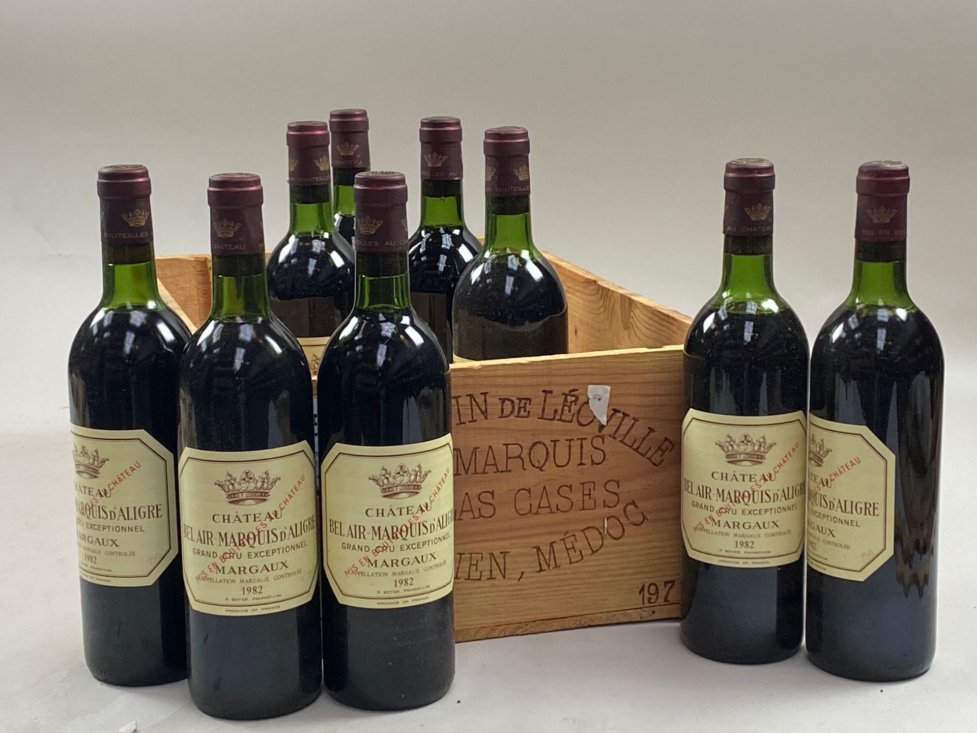 Null 9瓶 Château Bel Air Marquis d'Aligre 1982 CBo Except.Margaux (CB of 12) (NTL&hellip;