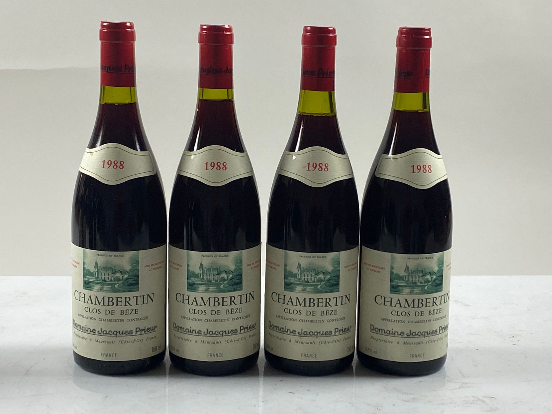 Null 4 bouteilles Chambertin Clos de Bèze 1988 GC Dom Jacques Prieur