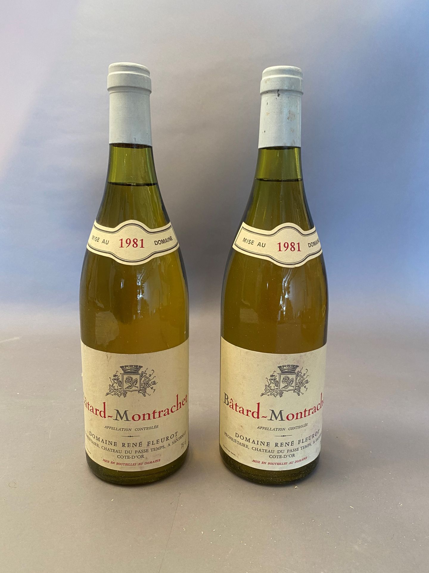 Null 2 bouteilles Bâtard-Montrachet 1981 GC Dom René Fleurot Larose