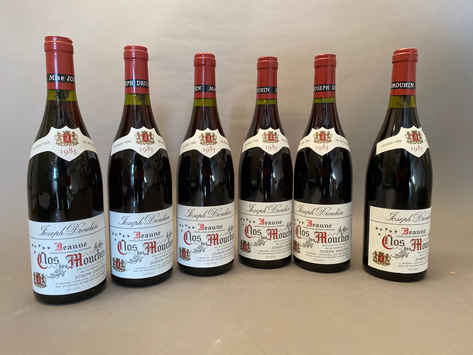 Null 6 bottles Clos des Mouches 1985 1er C Joseph Drouhin