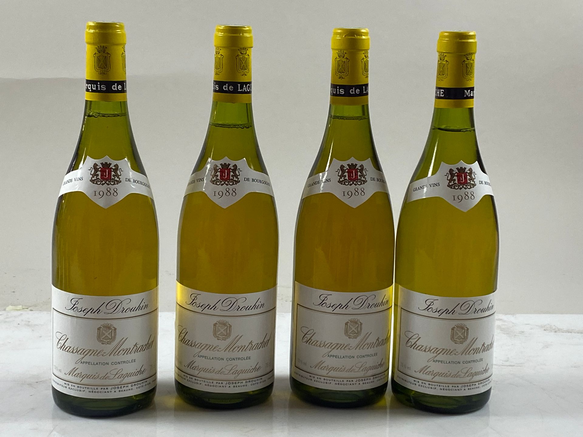 Null 4 bottles Chassagne-Montrachet Morgeot Mquis de Laguiche 1988 1er C Joseph &hellip;
